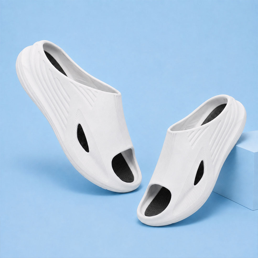 Doctor Bersache Newly Launched Orthopedic Comfort Slider for Men | Diabetic Friendly | Extra Cushioning | Arch Support | Pain | White DS103.