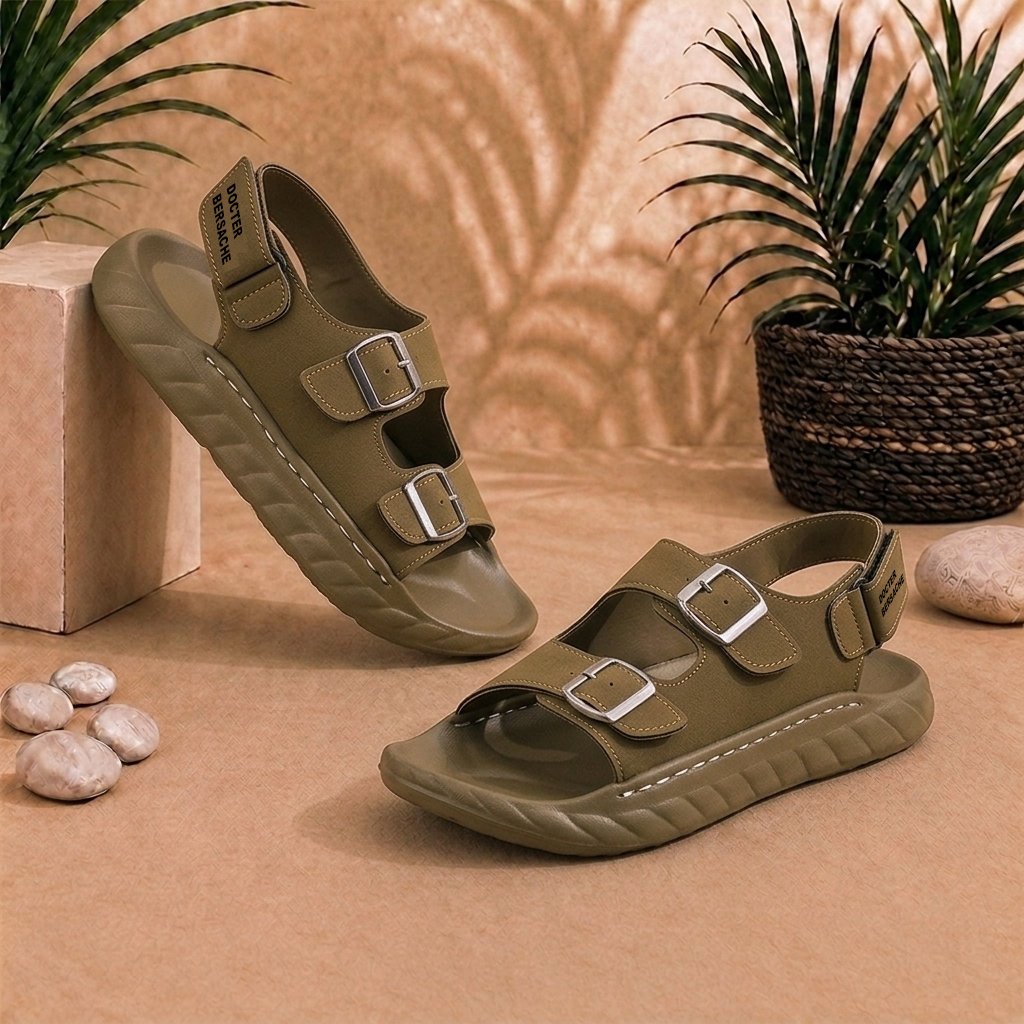 Doctor Bersache Newly Launched Orthopedic Comfort slider for Men | Diabetic Friendly | Extra Cushioning | Arch Support | Pain | Brown-DS135