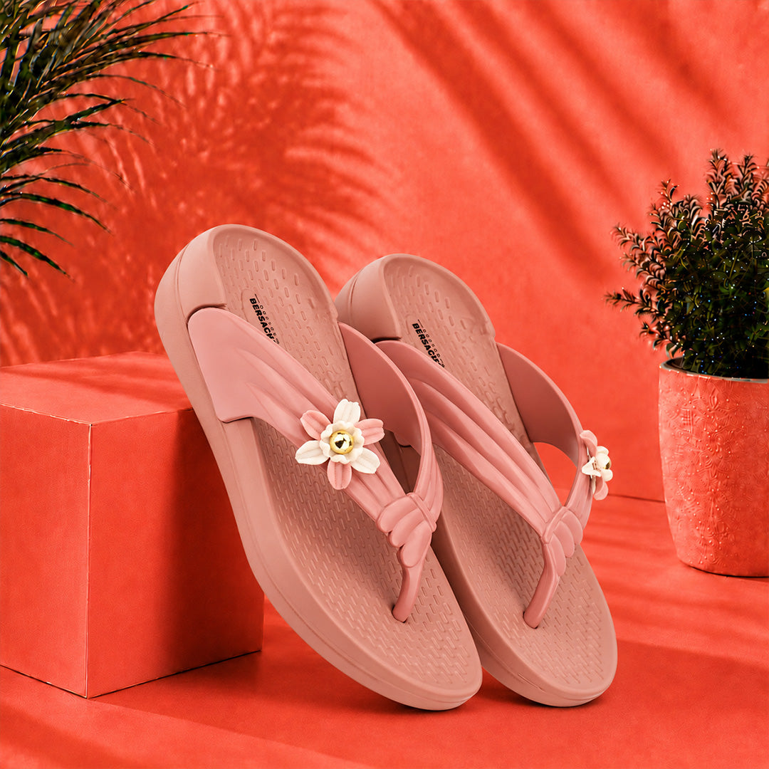 Doctor Bersache Newly Launched Orthopedic Comfort Slippers for Women | Diabetic Friendly | Extra Cushioning | Arch Support | Pain Relief Peach-DB -144