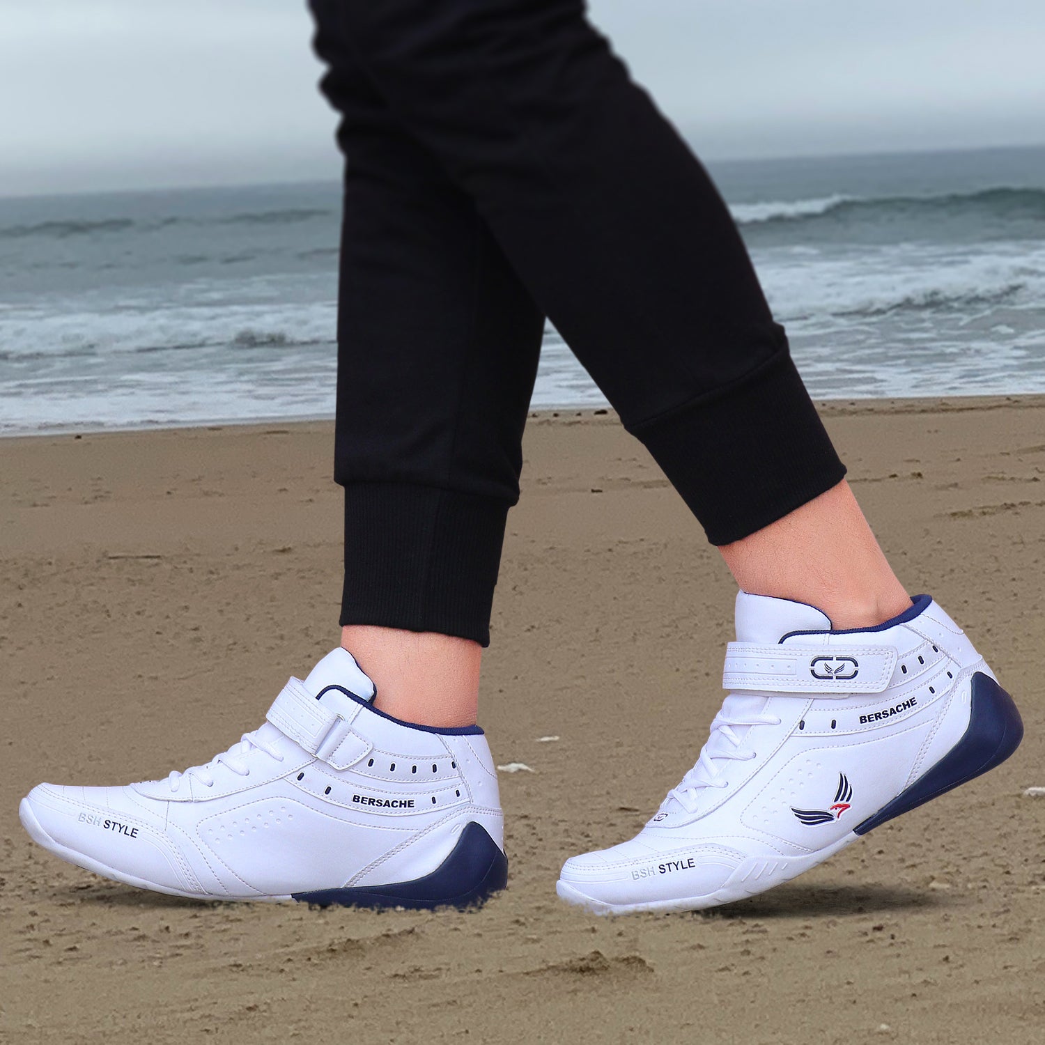 Bersache Lightweight Casual Sneaker Shoes For Men White-9018