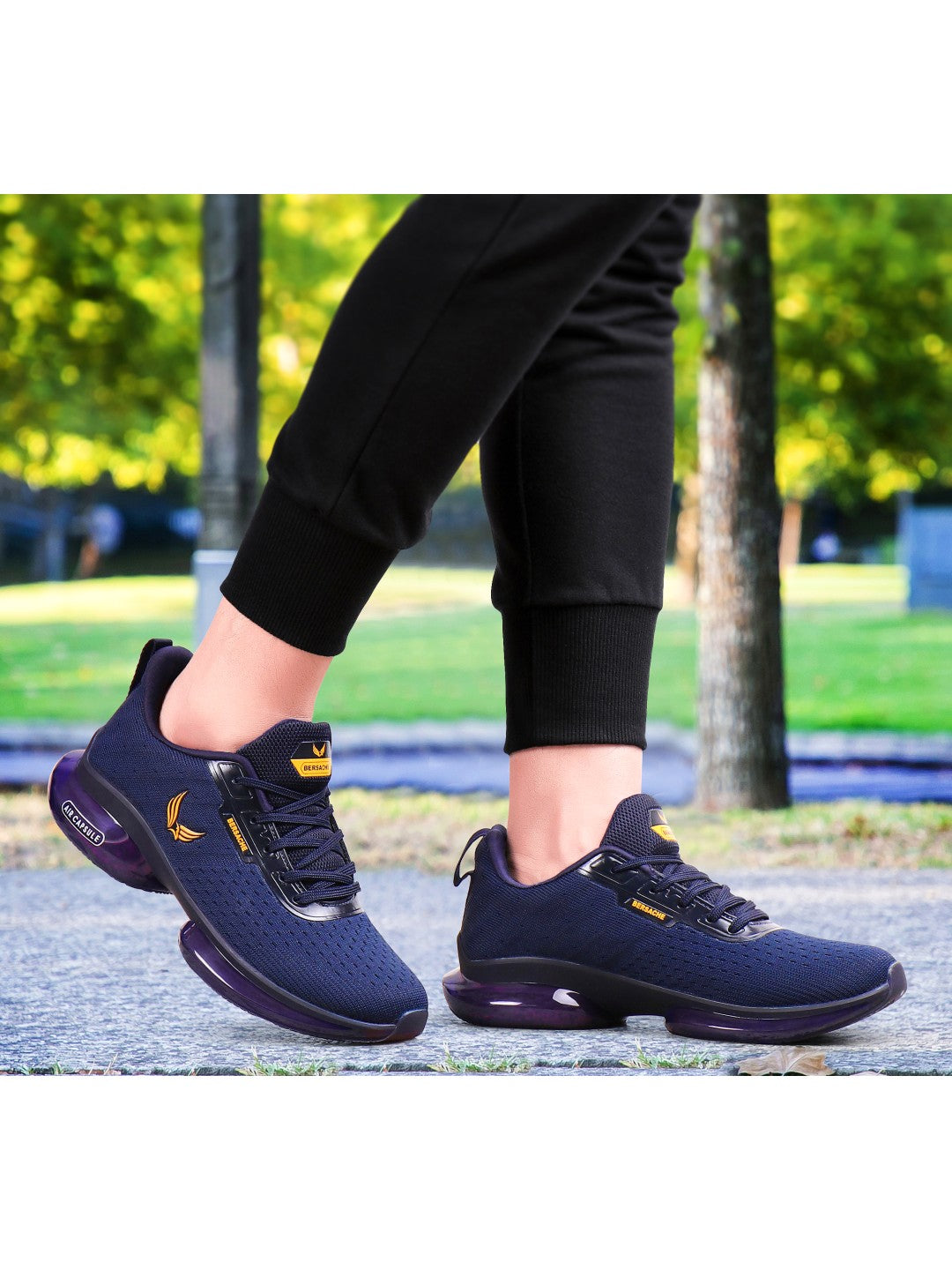 Bersache Lightweight Casual Sneaker Shoes For Men Blue-9039