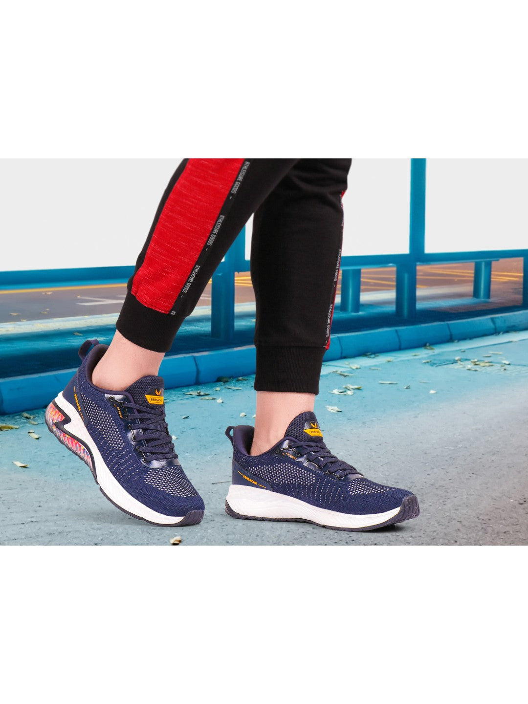 Bersache Lightweight Casual Sneaker Shoes For Men Blue-9042
