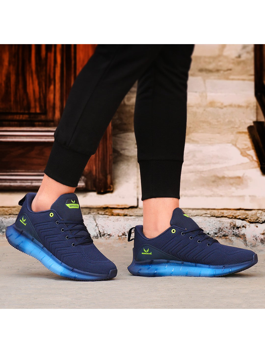 Bersache Lightweight Casual Sneaker Shoes For Men Blue-9024