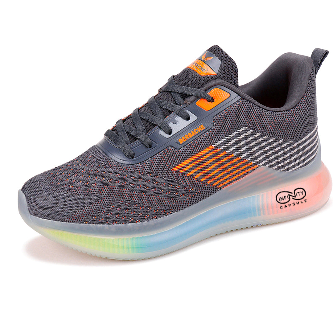 Bersache Lightweight Sports Running Shoes For Men Grey-9029