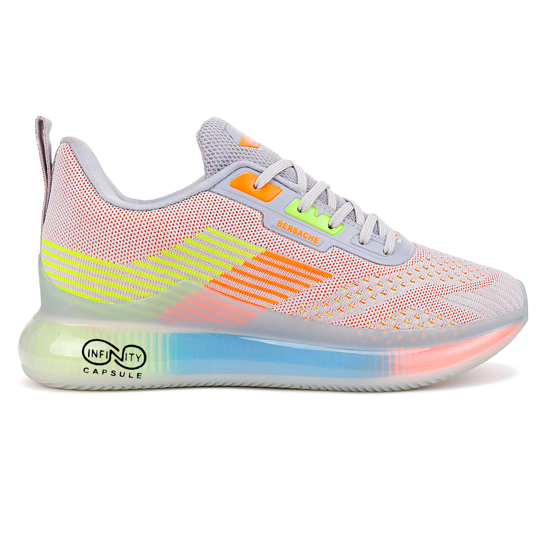 Bersache Lightweight Casual Sneaker Shoes For Men Grey-9027.