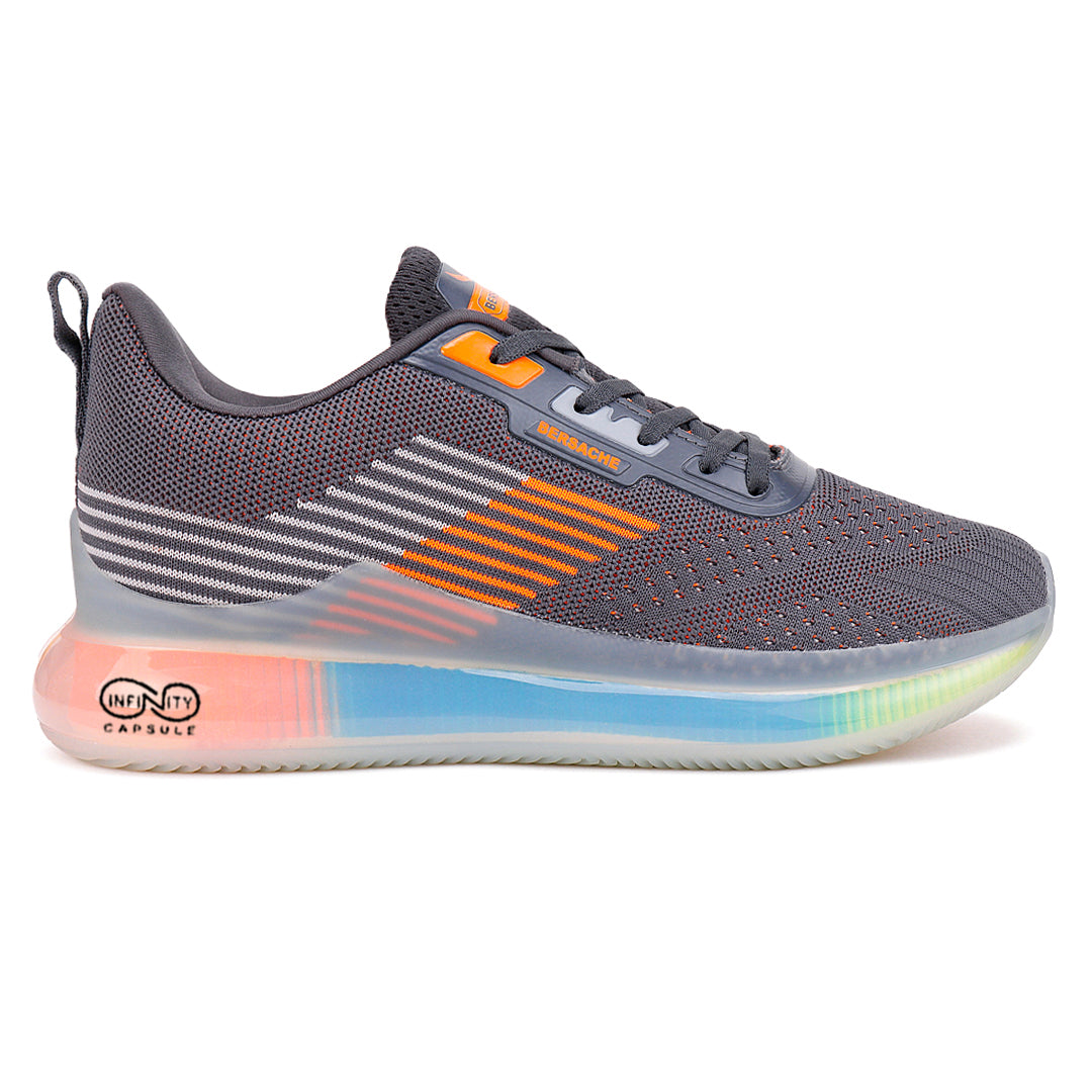 Bersache Lightweight Casual Sneaker Shoes For Men Grey-9029.