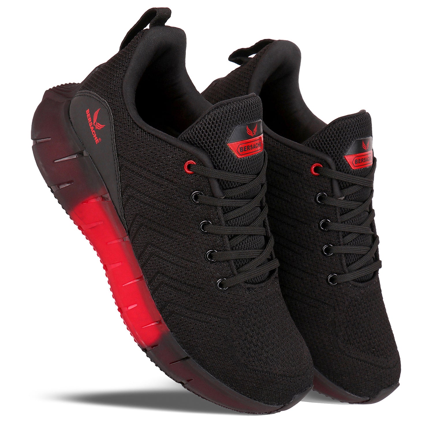 Bersache Lightweight Sports Running Shoes For Men Black-9023
