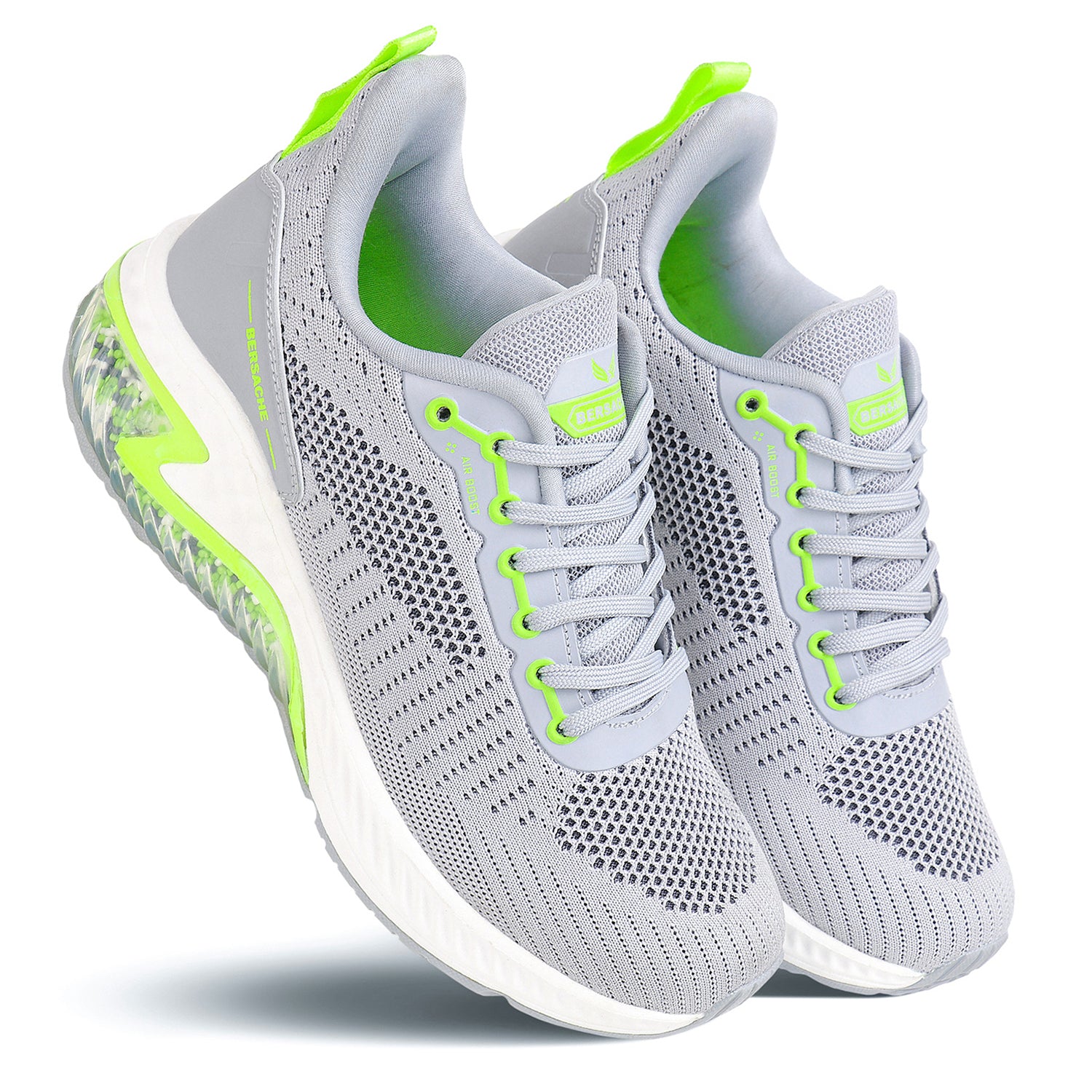 Bersache Lightweight Casual Sneaker Shoes For Men Grey-9043