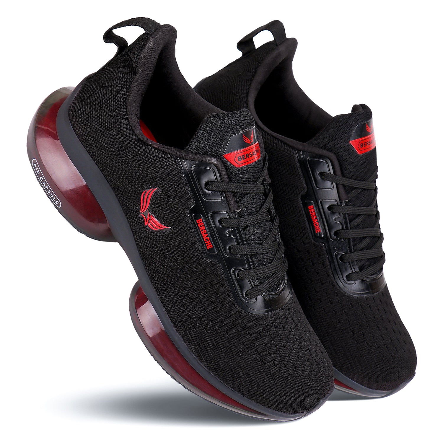 Bersache Lightweight Casual Sneaker Shoes For Men Black-9038