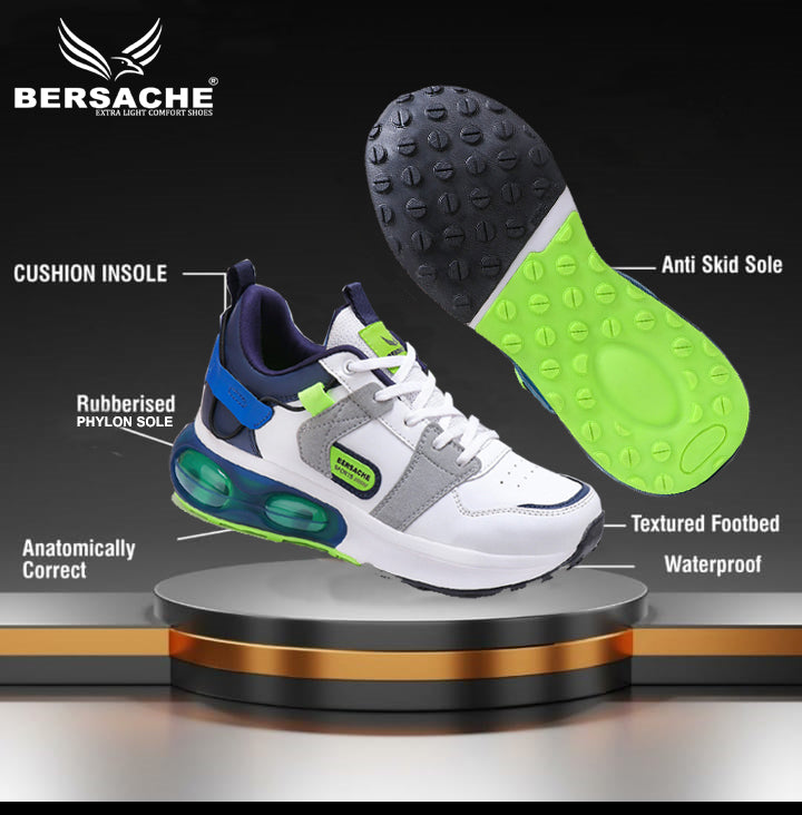 Bersache Lightweight Sports Running Shoes For Men Navy Blue-9044