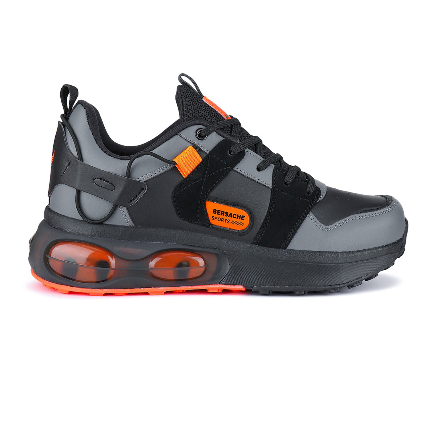 Bersache Casual Shoe With High Quality Sole (Black) - 9046.