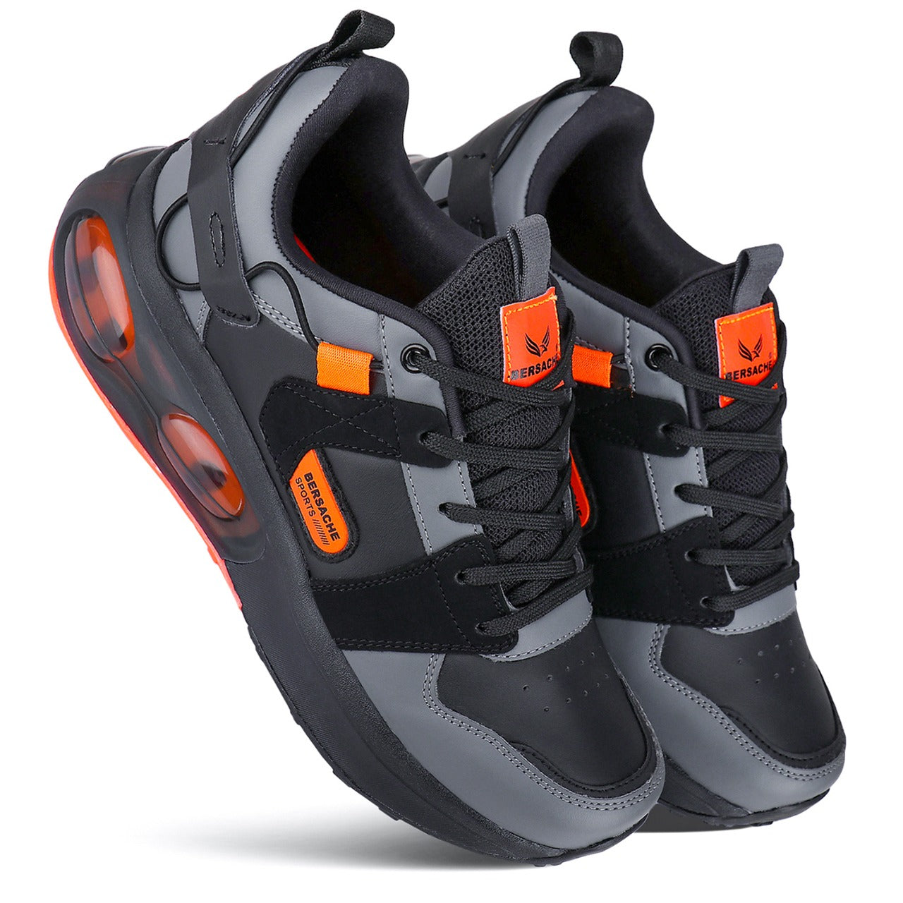 Bersache Lightweight Sports Running Shoes For Men Black-9046