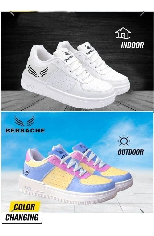 Bersache Sneaker, Loafers ,Casual with Extra comfort Sneaker Colour Changing shoes for Women (White-9053)