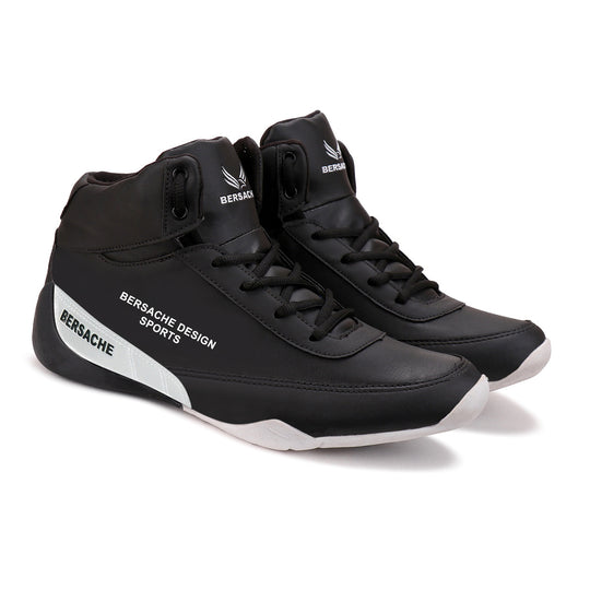Bersache Lightweight Sports Running Shoes For Men Black-9017
