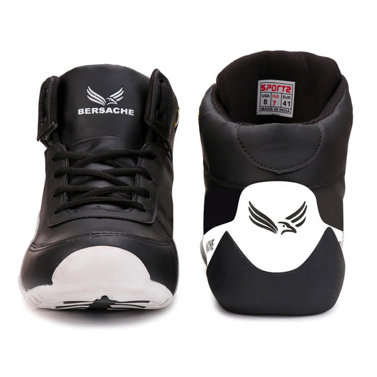 Bersache Lightweight Casual Sneaker Shoes For Men Black-9017