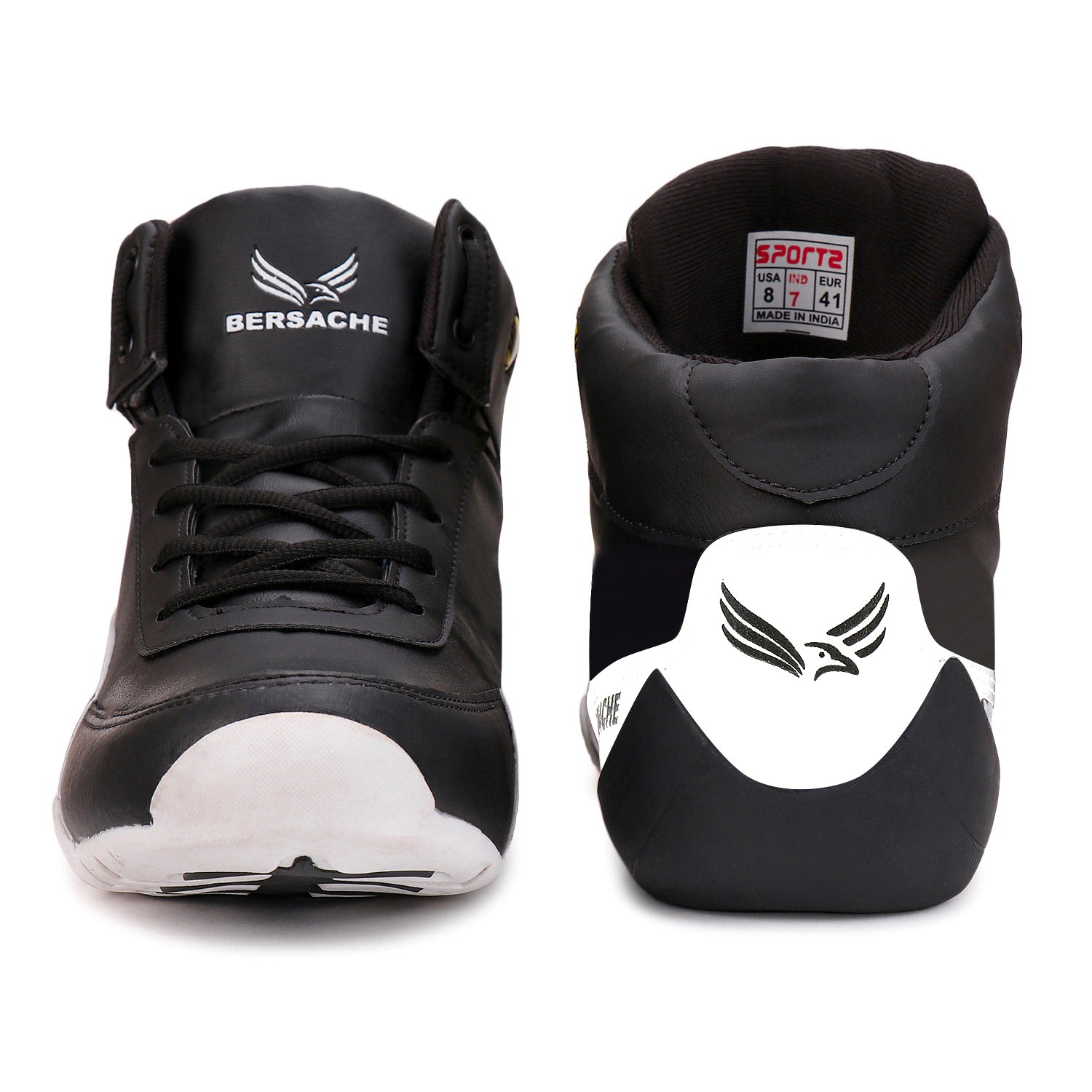 Bersache Lightweight Casual Sneaker Shoes For Men Black-9017 .