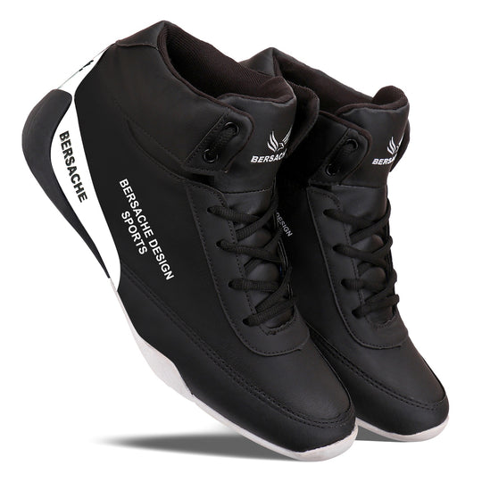 Bersache Lightweight Sports Running Shoes For Men Black-9017