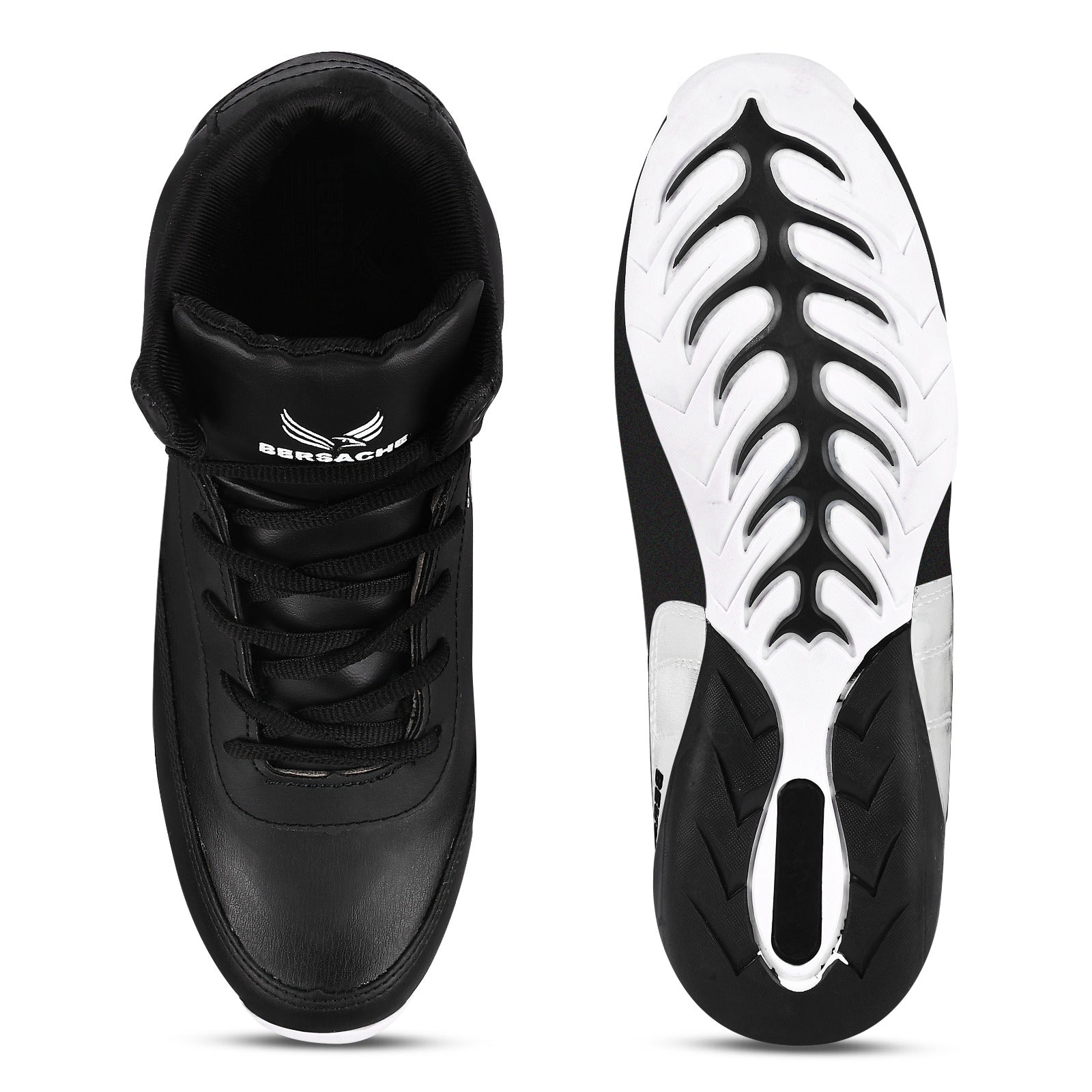 Bersache Lightweight Sports Running Shoes For Men Black-9017