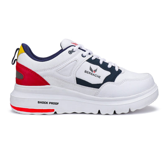 Bersache Lightweight Sports Running Shoes For Men White-7052