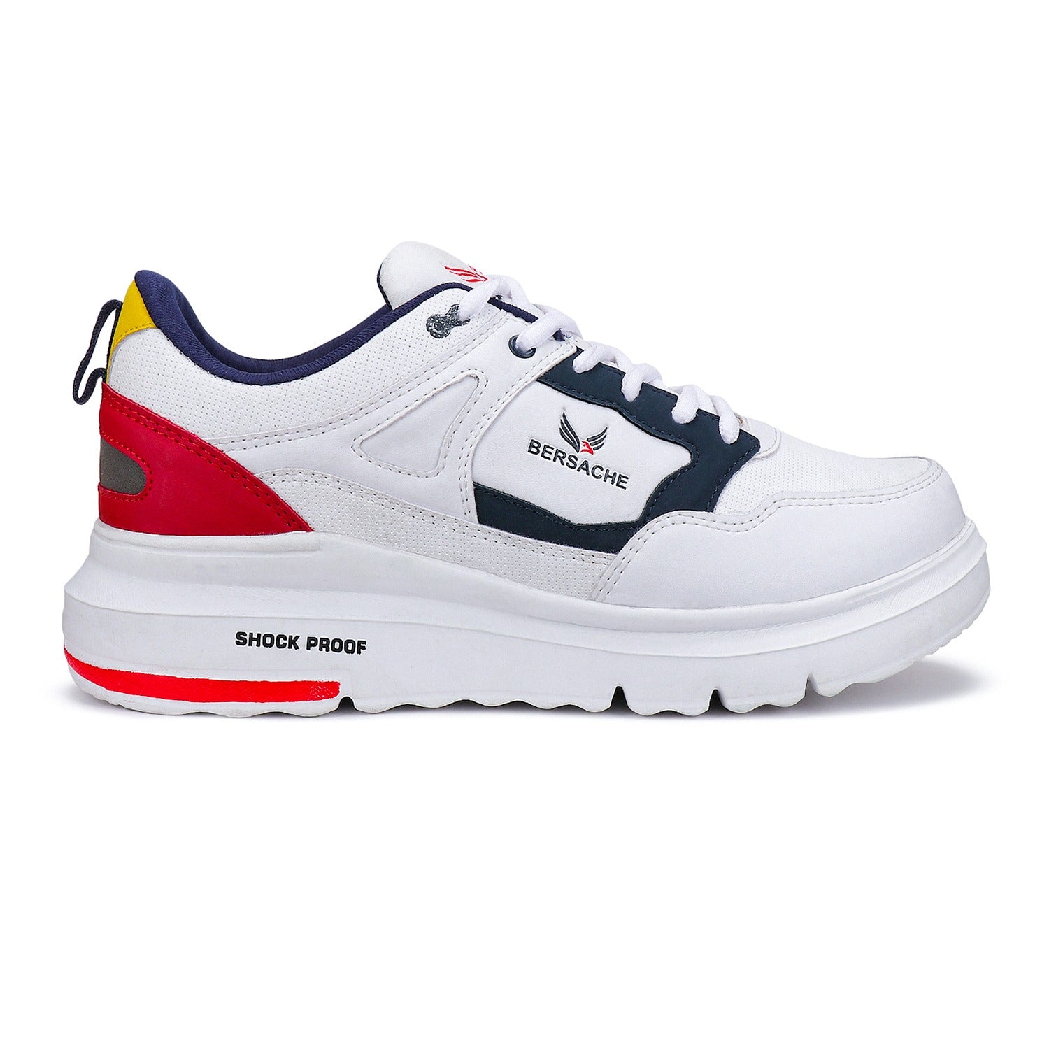 Bersache Lightweight Sports Running Shoes For Men White-7052