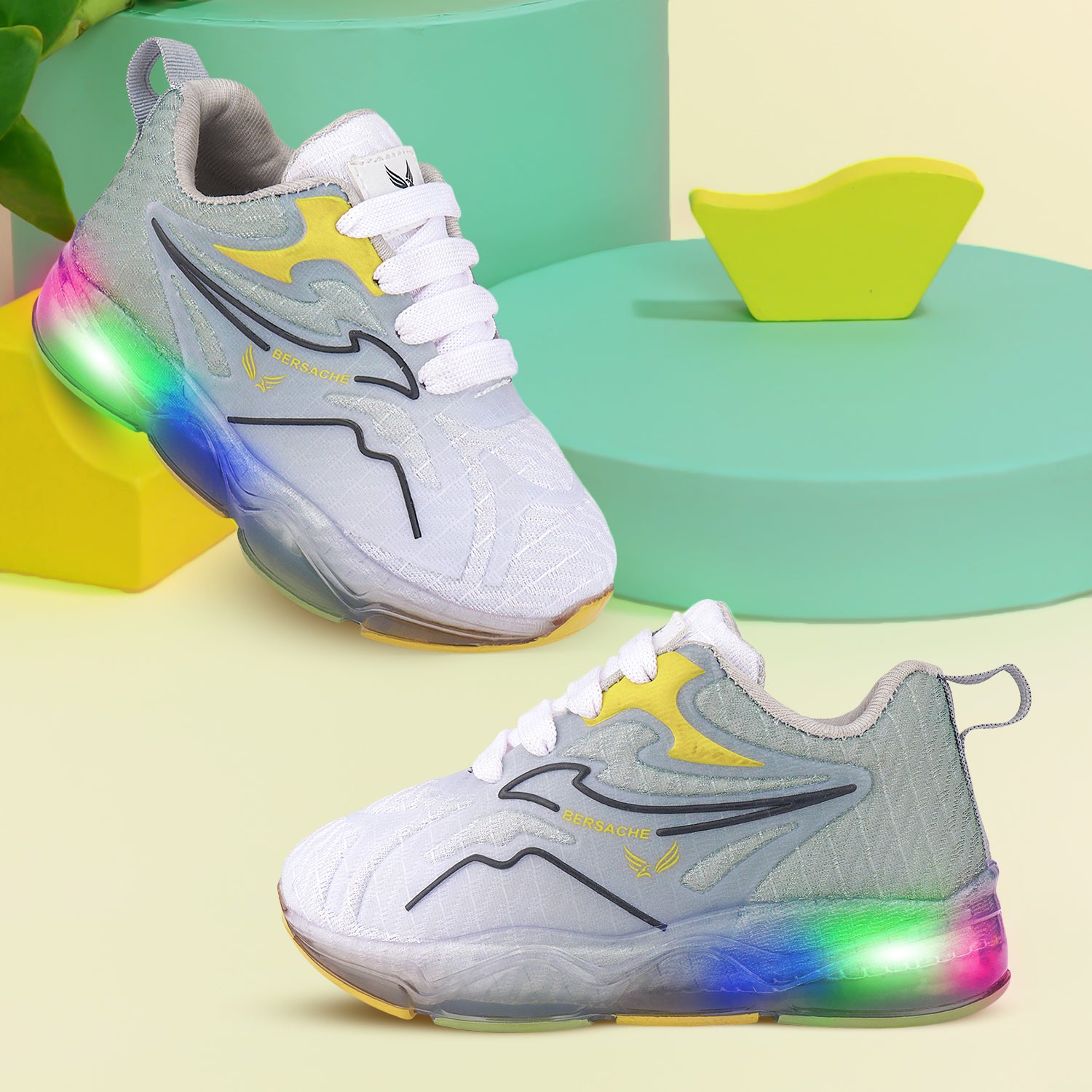 Bersache Casual Sneaker shoe for Kids|Soft Cushioned Insole,Slip-Resistance Casuals For Kids - Gray -8043.