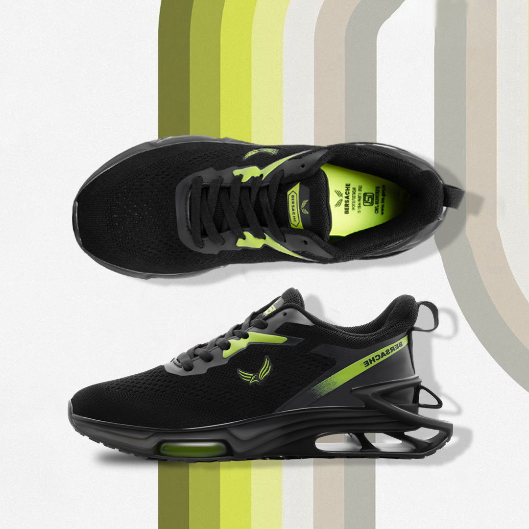 Bersache Premium Casual ,Gym, Trending Stylish Running Shoes For Men  (9195-Black).