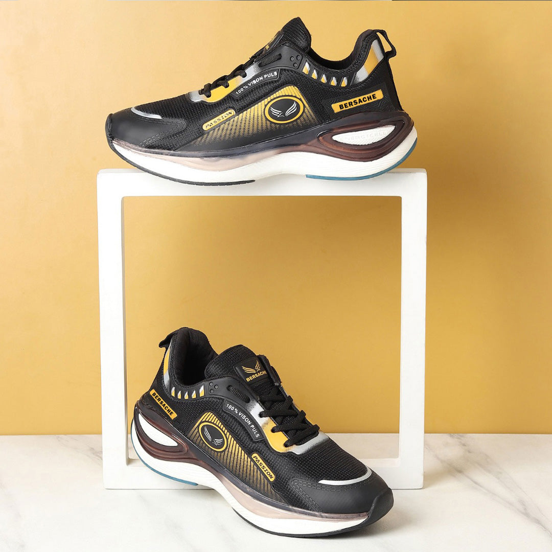Bersache Premium Sports ,Gym, Trending Stylish Running Shoes For Men  (9199-Black).