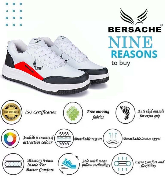 Bersache Premium Sports ,Gym, trending Stylish Running shoes for men (9115-Red)