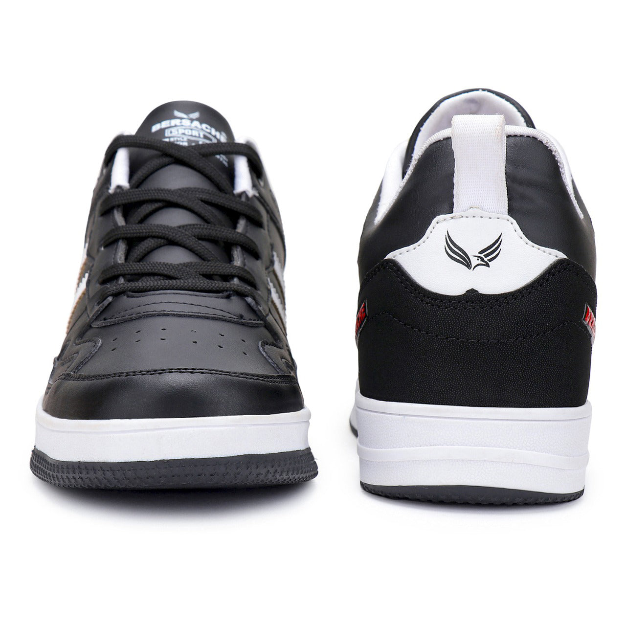 Bersache Lightweight Casual Sneaker Shoes For Men Black-9056 .