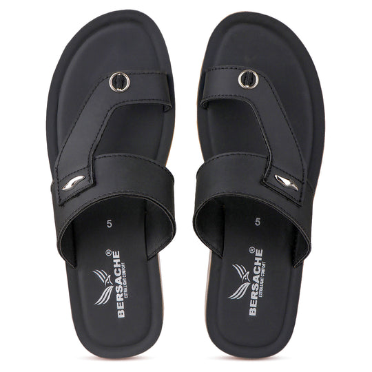 Bersache Extra Soft Classic Casual with  Regular wear with Ultra Soft & Flexibility Technology Flip Flop For Women's/Girl's-(6157-Black)