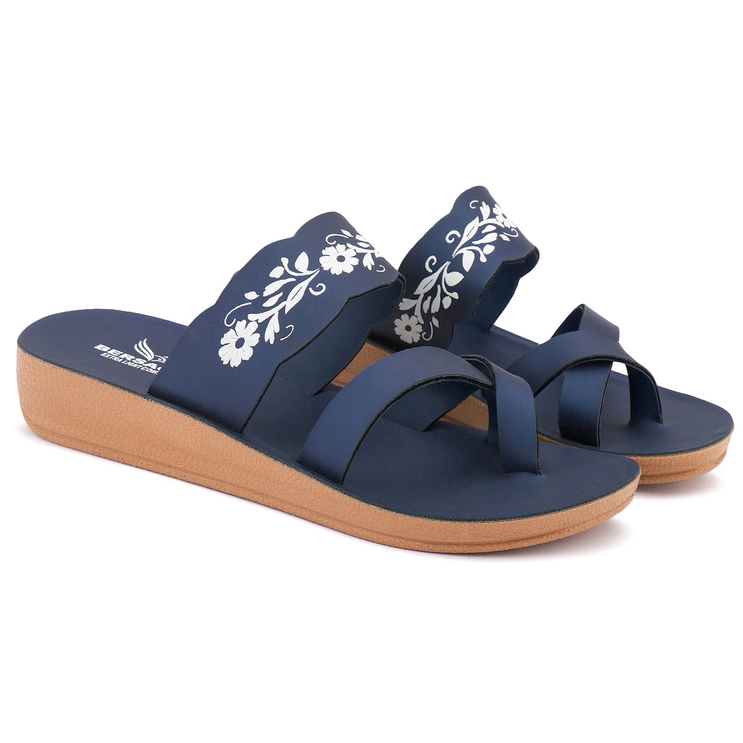 Bersache Extra Soft Classic Casual with  Regular wear with Ultra Soft & Flexibility Technology Sandal's For Women's & Girl's-(6242-Nevy Blue)