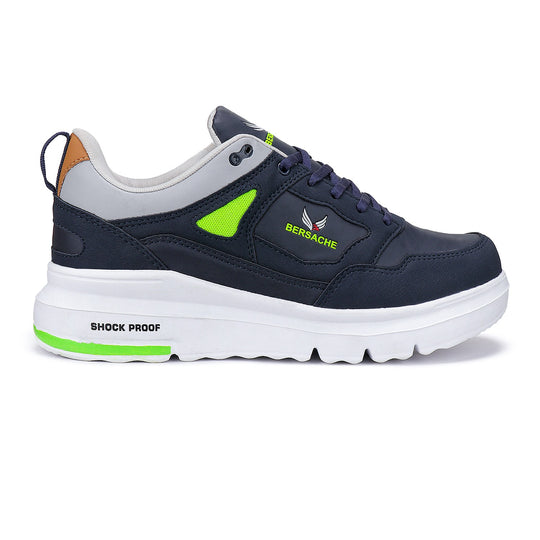 Bersache Lightweight Casual Sneaker Shoes For Men Blue-7053
