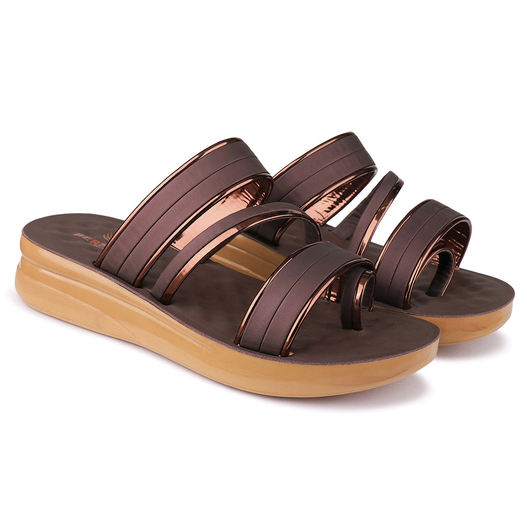 Bersache Extra Soft Classic Casual with  Regular wear with Ultra Soft & Flexibility Technology Flip Flop For Women's/Girl's-(6161-Brown)