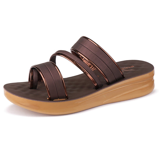 Bersache Extra Soft Classic Casual with  Regular wear with Ultra Soft & Flexibility Technology Flip Flop For Women's/Girl's-(6161-Brown)