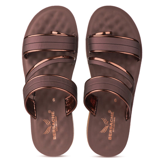 Bersache Extra Soft Classic Casual with  Regular wear with Ultra Soft & Flexibility Technology Flip Flop For Women's/Girl's-(6161-Brown)