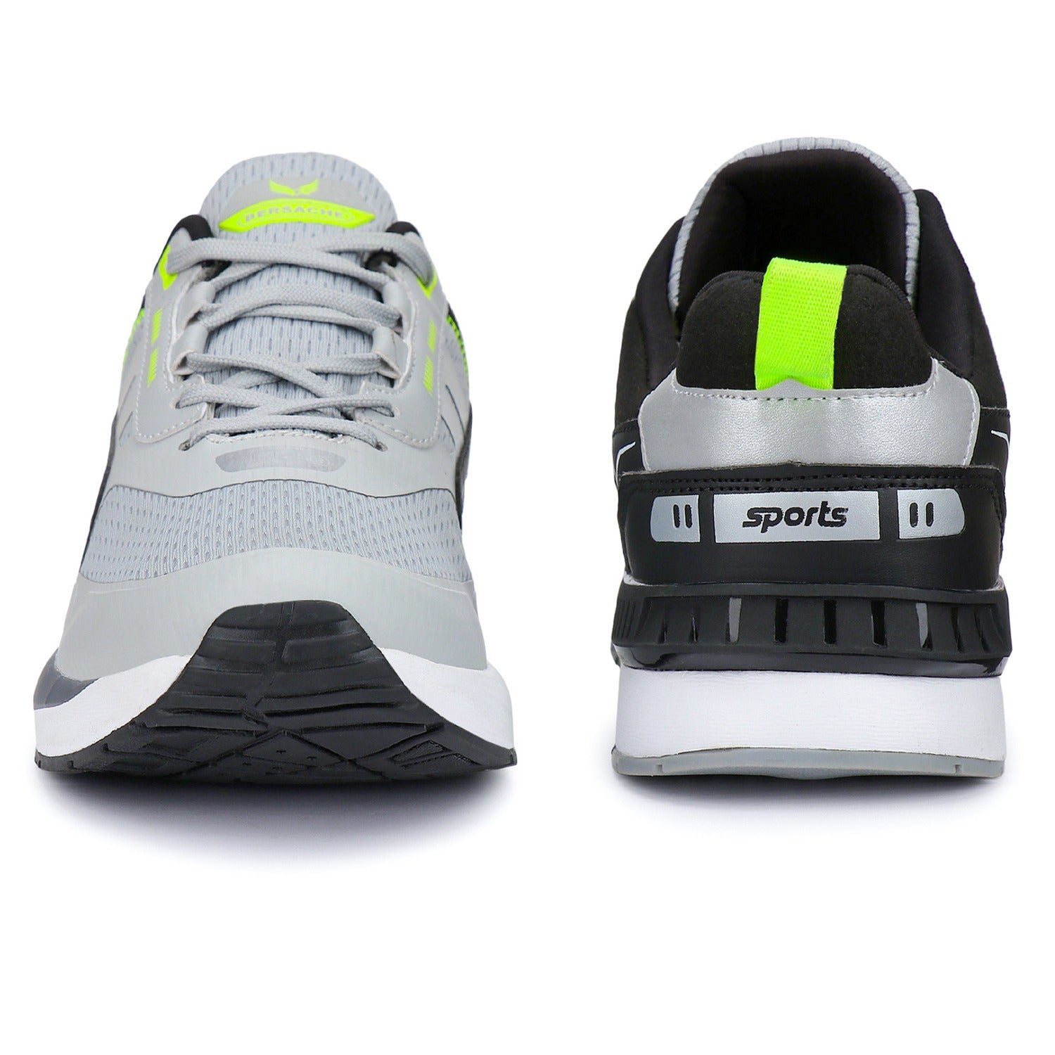Bersache Lightweight Sports Running Walking Trekking Shoes For Men 9080-Grey.