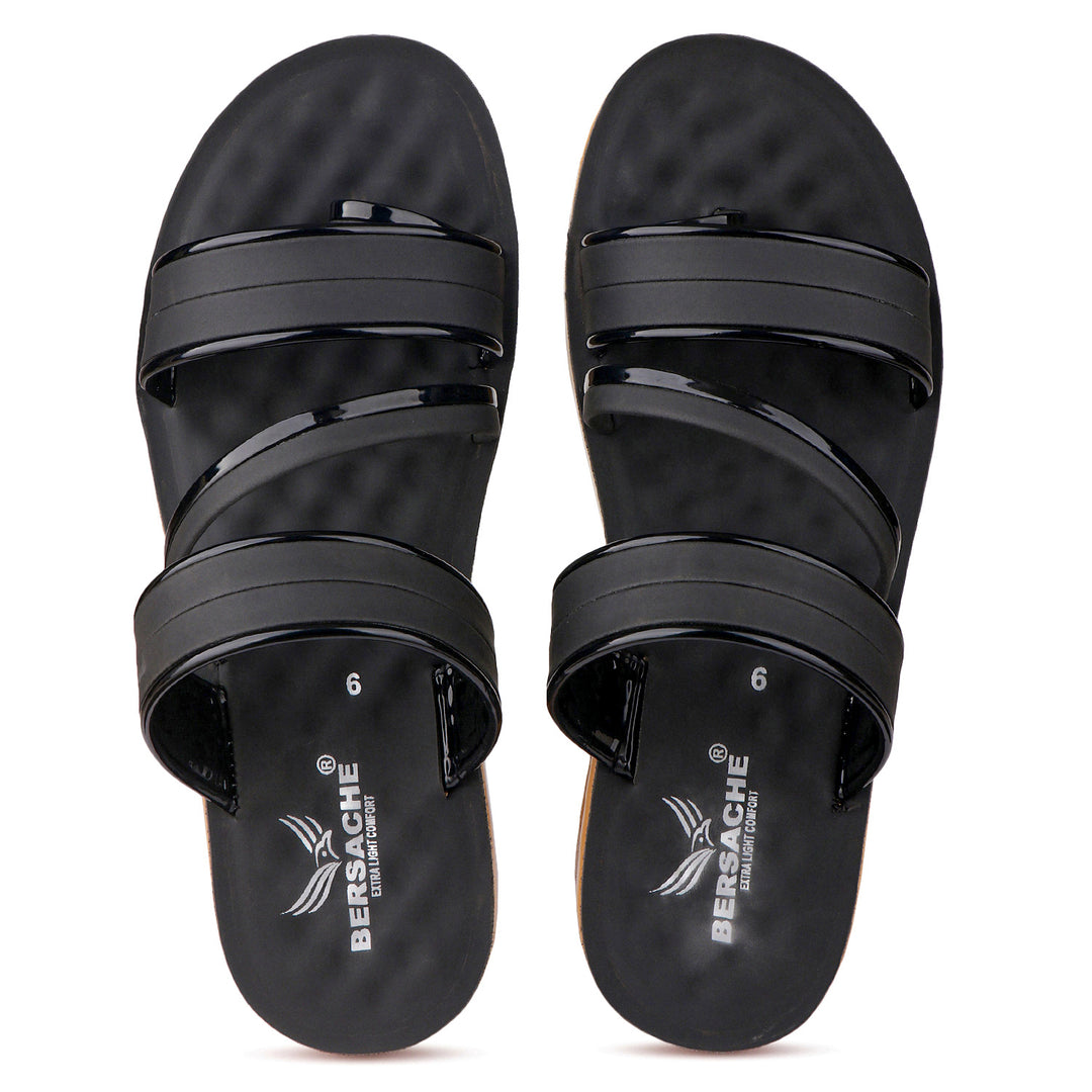 Bersache Extra Soft Classic Casual with  Regular wear with Ultra Soft & Flexibility Technology Flip Flop For Women's/Girl's-(6160-Black)