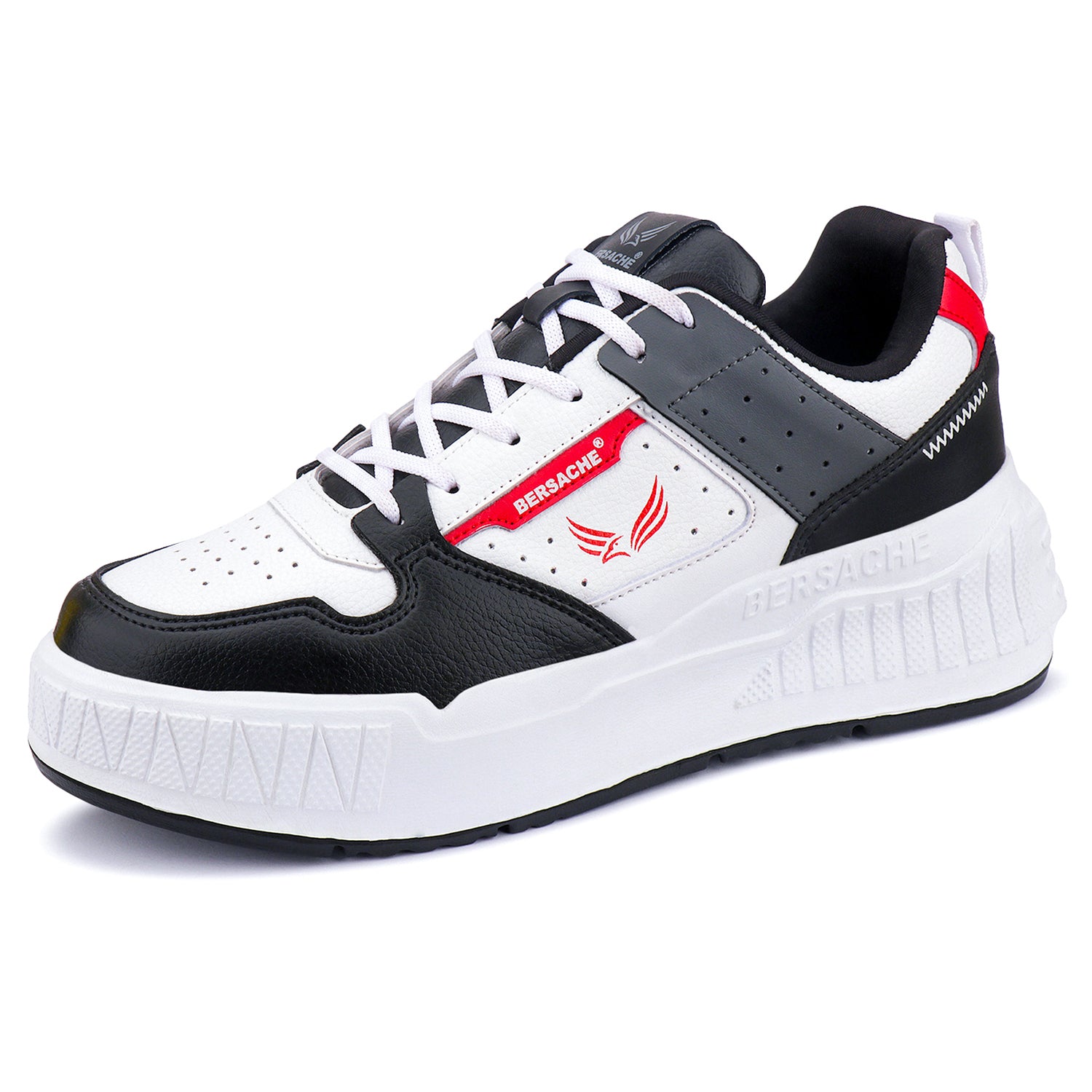 Bersache Sneaker, Loafers ,Casual With Extra Comfort Sneakers For Men's/Boy's (8050-Black & Red)