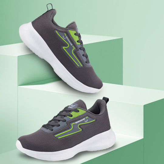 Bersache Lightweight Casual Sneaker Shoes For Men Dark Grey-8086
