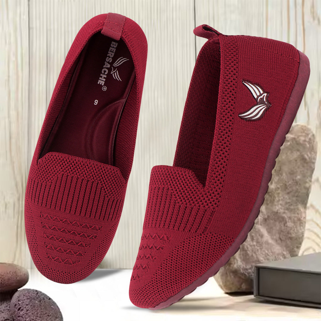 BERSACHE Women's Belly – Lightweight, Breathable & Comfortable Daily Wear Shoes(Pink-6276).