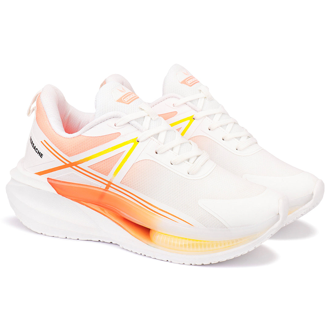 Bersache Premium Sports ,walking,Gym,cricket, Trending  Running Shoes For Men's (Orange & White-9226)