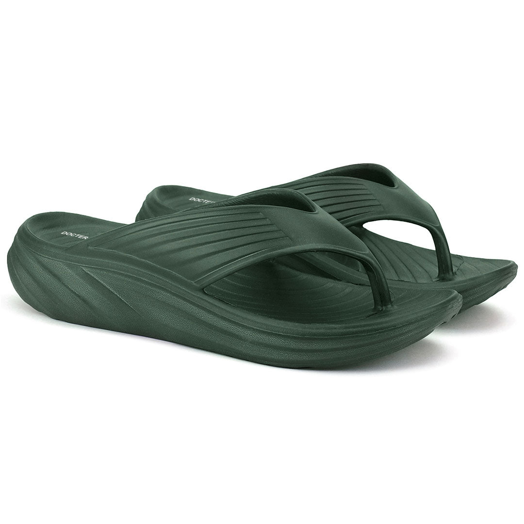 Doctor Bersache Newly Launched Orthopedic Comfort Slippers for Men | Diabetic Friendly | Extra Cushioning | Arch Support | Pain Relief | Green-DB -109