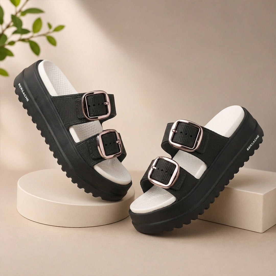 Bersache Extra Soft Classic Casual CHAPPAL with  Regular wear with Ultra Soft & Flexibility Technology  Slippers for Women's-(6362-Black).