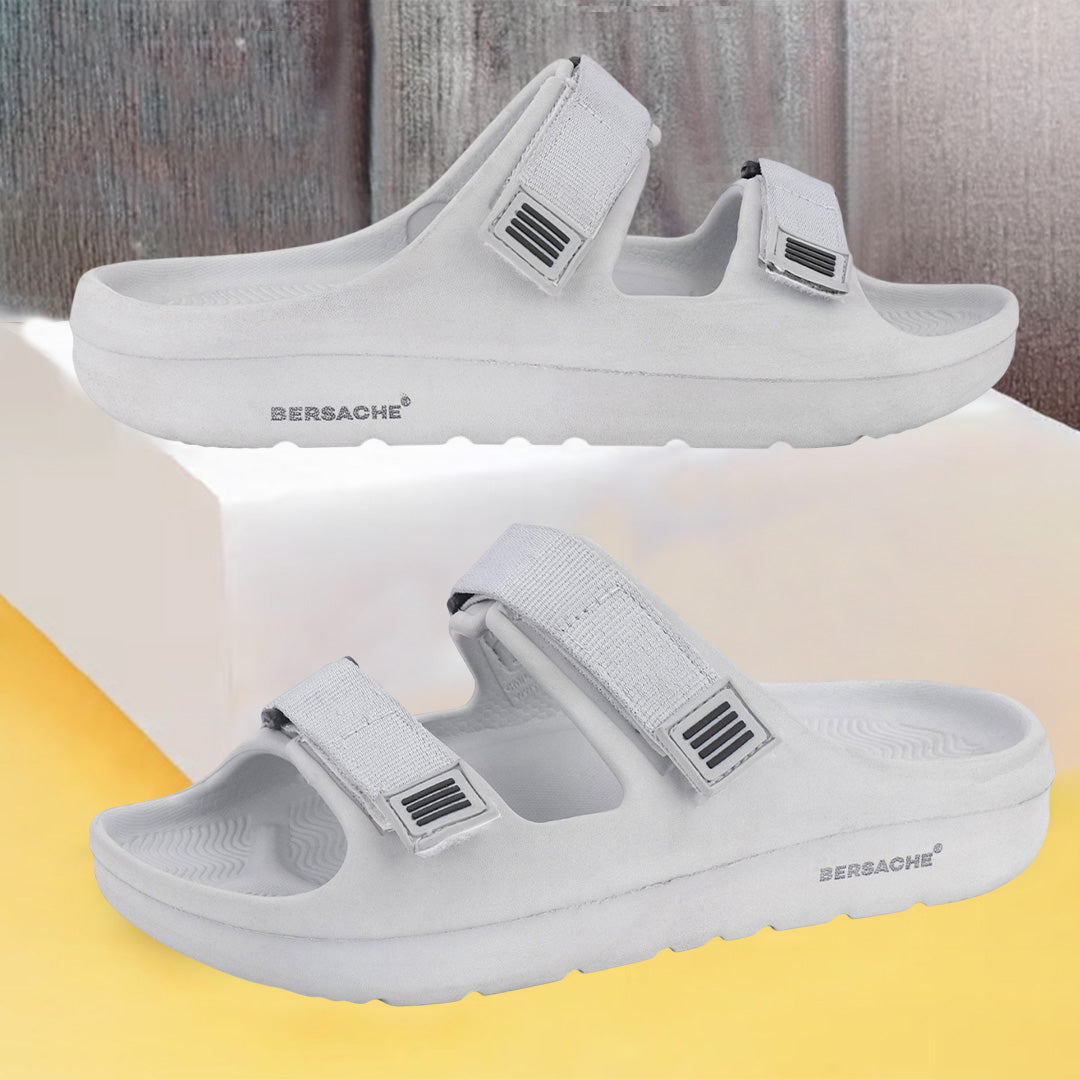 Bersache Extra Soft Classic Casual with  Regular wear with Ultra Soft & Flexibility Technology Sandal For Men's & Boy's-(Grey-6286).