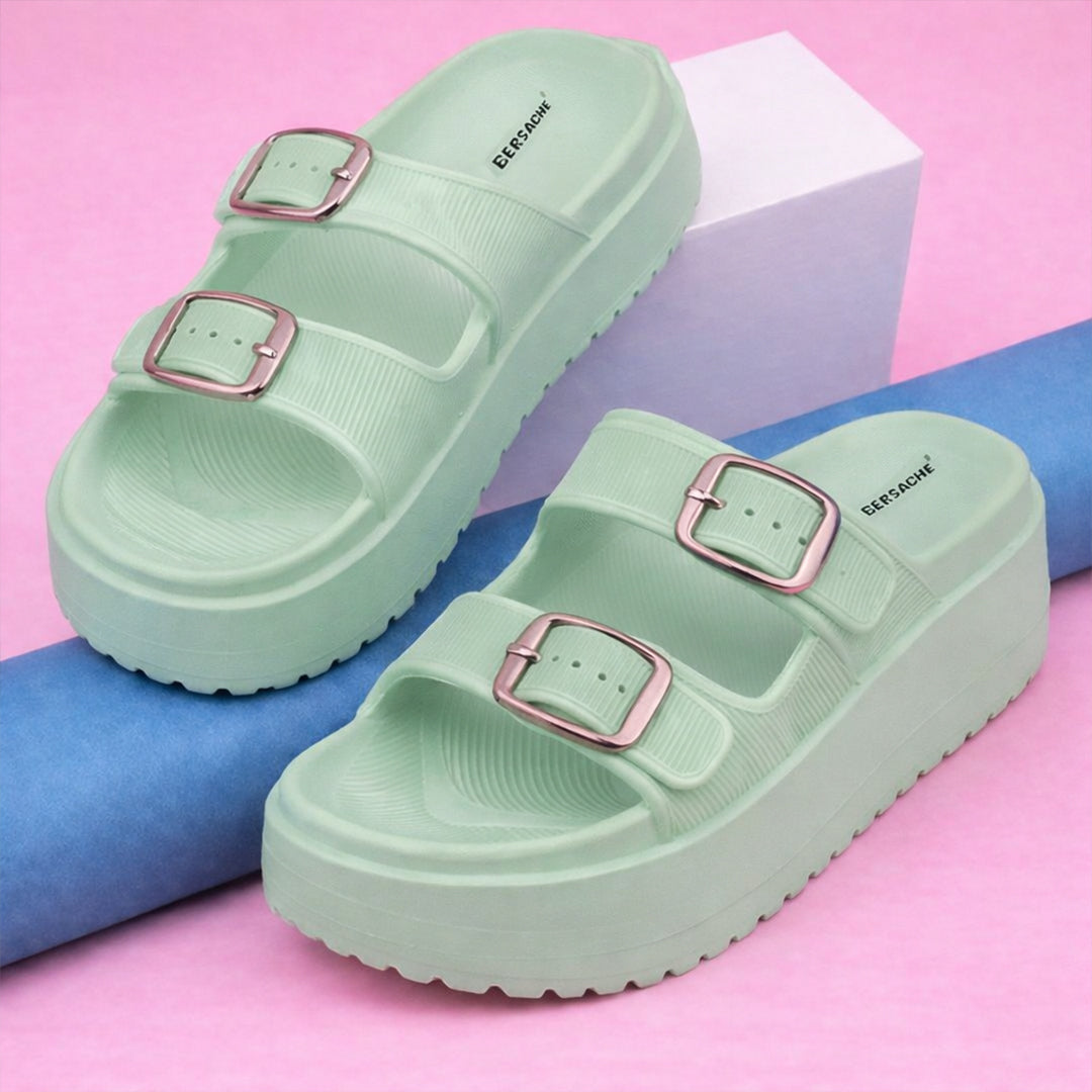 Bersache Extra Soft Classic Casual  with  Regular wear with Ultra Soft & Flexibility Technology Flip-Flop for Women's-(6296-Green).