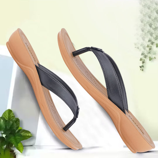 Bersache Extra Soft Classic Casual with  Regular wear with Ultra Soft & Flexibility Technology Sandal For Women's/Girl's-(Black-6229)