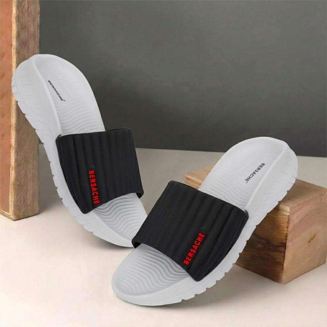 Bersache Extra Soft Classic Casual with  Regular wear with Ultra Soft & Flexibility Technology Slipper For Men's-(White)-6331.