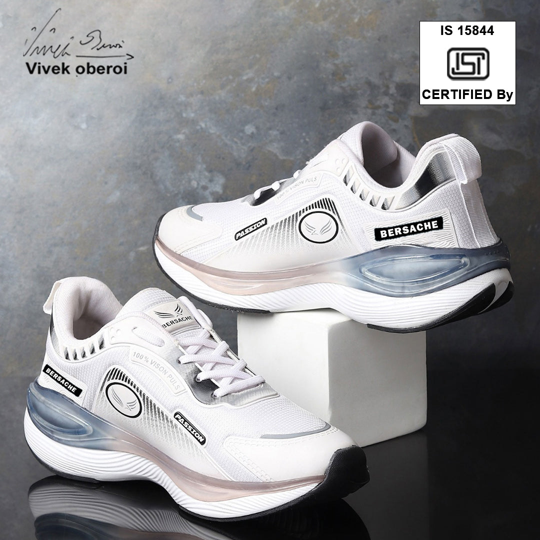 Bersache Premium Sports ,Gym, Trending Stylish Running Shoes For Men  (9201-White)