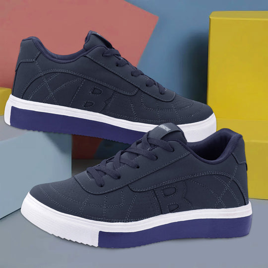 Bersache Casual Sneaker shoe for Men| Soft Cushioned Insole , Slip-Resistance Casuals For Men (Dark-Blue-8121)