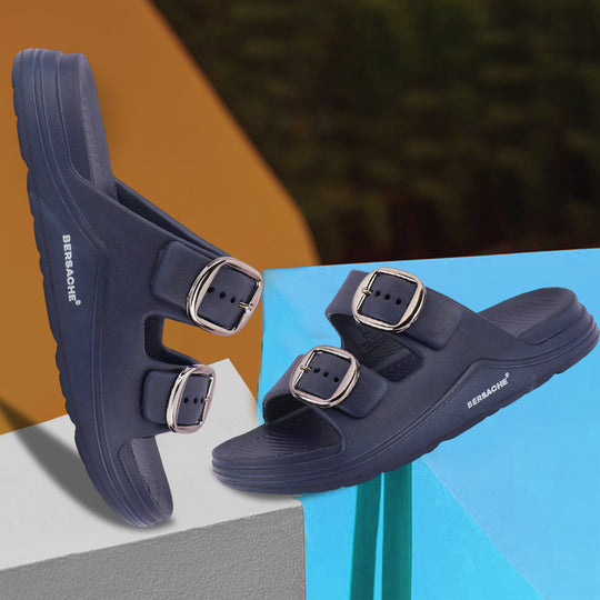 Bersache Extra Soft Classic Casual CHAPPAL with  Regular wear with Ultra Soft & Flexibility Technology  Slippers for Men's-(6285-Navy-Blue)